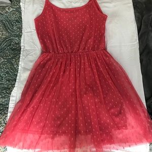 ASOS Pink Dress with Sheer Polka Dot Chiffon